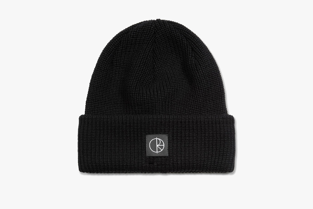 DOUBLE FOLD MERINO BEANIE - Black