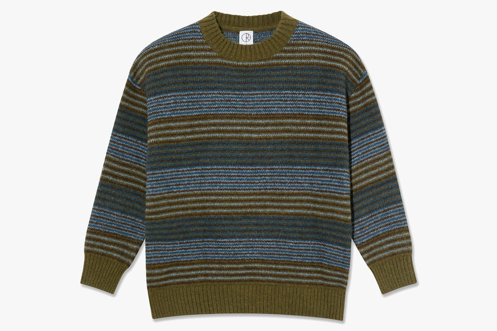 GEORGE SWEATER - Blue Green Stripe