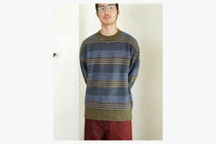 GEORGE SWEATER - Blue Green Stripe