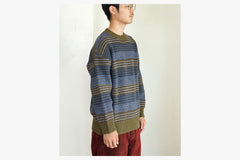 GEORGE SWEATER - Blue Green Stripe