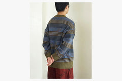 GEORGE SWEATER - Blue Green Stripe