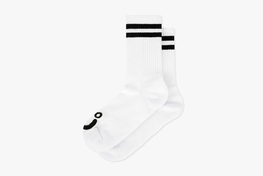 RIB SOCKS | HAPPY SAD - White