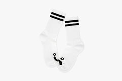 RIB SOCKS | HAPPY SAD - White