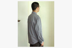 MITCHELL LS SHIRT - Blue/Rust