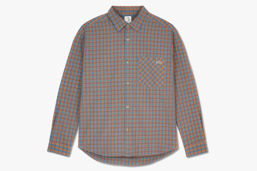MITCHELL LS SHIRT - Blue/Rust