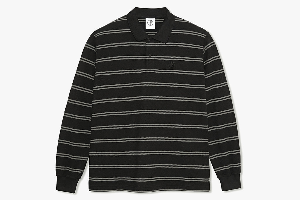 POLO LS SHIRT | STRIPE - Black WIN23