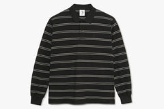 POLO LS SHIRT | STRIPE - Black WIN23