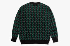 ZIG ZAG KNIT SWEATER - Black/Dark Teal WIN23