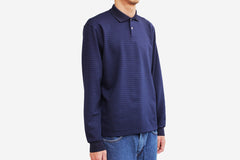 STRIPED POLO SHIRT - Navy