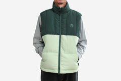 COMBO PUFFER VEST - Green/Seafoam Green