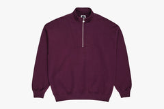ZIP NECK SWEATSHIRT - Prune