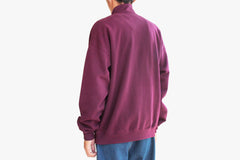 ZIP NECK SWEATSHIRT - Prune