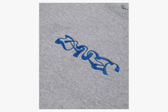 EMBROIDED SINGLE TRIPLE LOGO CREW SWEAT  - Heather Grey D4