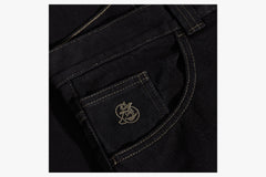 '93! PANTS - Black/ Dark Olive Stitching