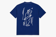 CONTRAST TEE | DOODLE - Ultramarine/White