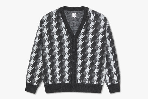 LOUIS CARDIGAN | HOUNDSTOOTH - Grey FA23