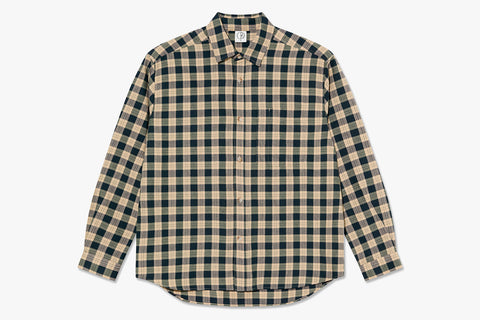 MITCHELL LS SHIRT - Teal/ Butter