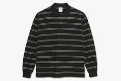 POLO LS SHIRT | STRIPE - Black WIN23