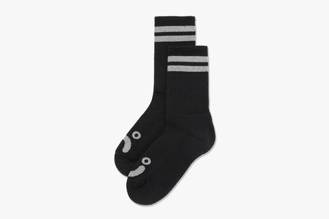 RIB SOCKS | HAPPY SAD - Black/ Heather Grey