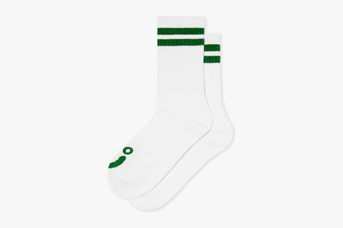 RIB SOCKS | HAPPY SAD - White/Green