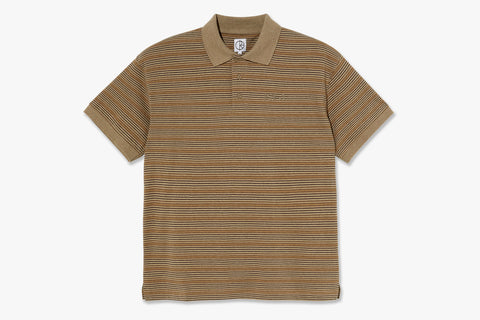 STRIPE POLO SHIRT - Camel SU23