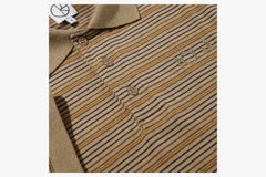 STRIPE POLO SHIRT - Camel SU23