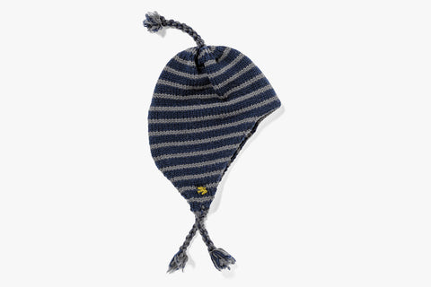 26/27 WOOL FLAP HAT - Navy/ Grey