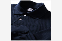 STRIPED POLO SHIRT - Navy