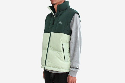 COMBO PUFFER VEST - Green/Seafoam Green