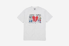 CRIME HURTS TEE - Ash Grey