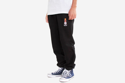 EMBROIDERED SNACKMAN SWEATPANTS - Black