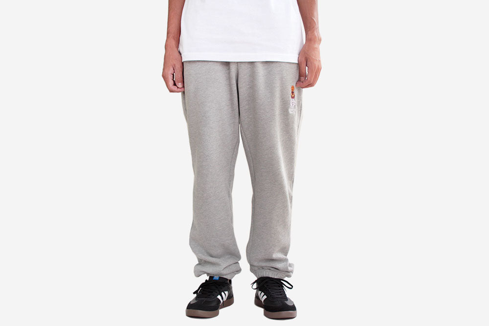 EMBROIDERED SNACKMAN SWEATPANTS - Heather Grey