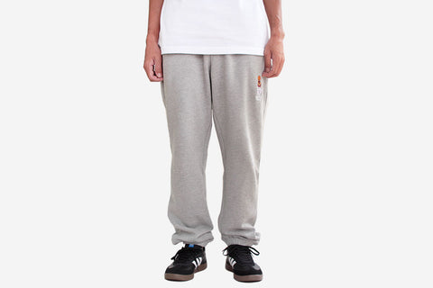 EMBROIDERED SNACKMAN SWEATPANTS - Heather Grey