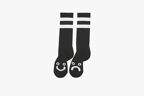 HAPPY SAD SOCKS LONG - Black SP21