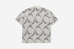 PATTERNED POLO SHIRT - Ivory/Black