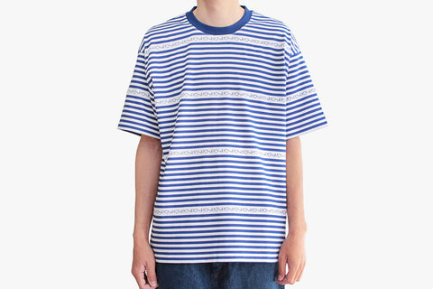 STRIPE LOGO TEE - Dark Blue