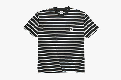 STRIPE POCKET TEE - Black