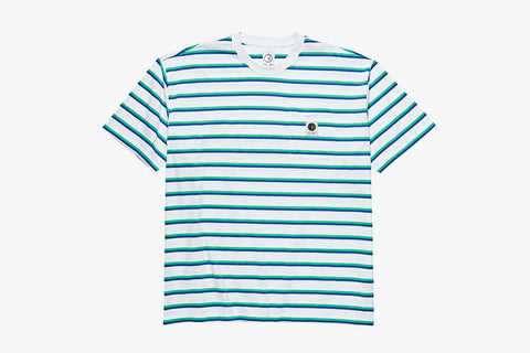 STRIPE POCKET TEE - White