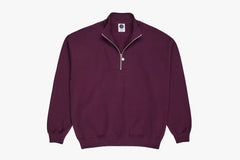 ZIP NECK SWEATSHIRT - Prune