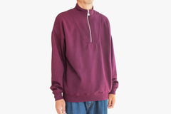 ZIP NECK SWEATSHIRT - Prune