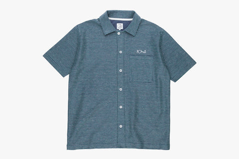 PATTERNED STRIPE SHIRT - Navy/Green