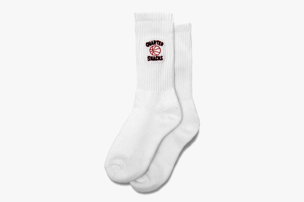 BALL IS LIFE EMBROIDERED SOCKS - White
