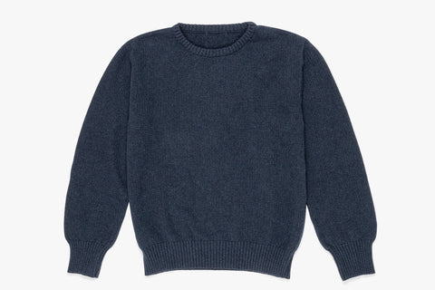 COTTON CREW KNIT - Navy D5