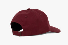 EMBROIDED TRIPLE LOGO CAP  - Burgandy D4