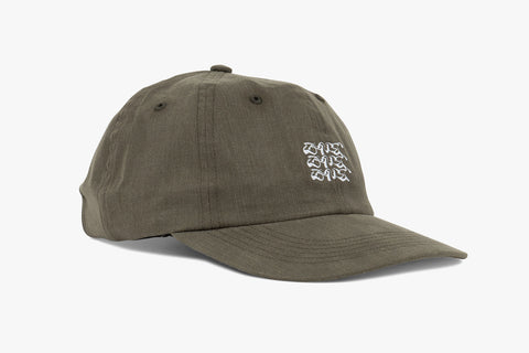 EMBROIDED TRIPLE LOGO CAP  - Dusty Olive D4