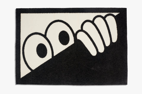 HEEL TAB DOORMAT - Black/White D9