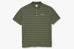 STRIPE RIB HENLEY TEE - Uniform Green SP23