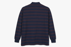 STRIPE POLO LONGSLEEVE SHIRT - Navy/Plum FA22