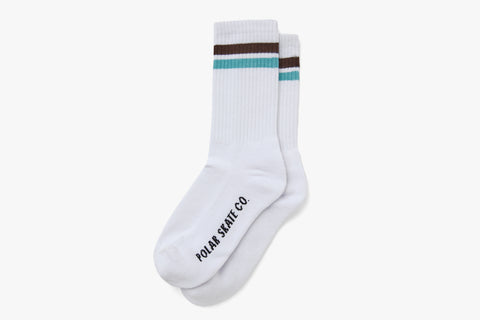 STRIPE SOCKS - White/Brown/Mint FA21