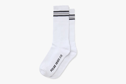 STRIPE SOCKS - White/Grey SU22